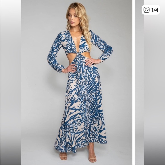 RESA Dresses & Skirts - RESA Maxi Dress - Blue and Cream